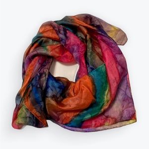Multicolored 100% Silk scarf